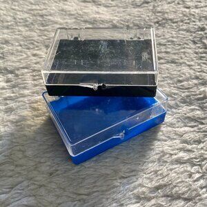 Set of 2 Stackable Plastic Storage Boxes – Hinged Lids